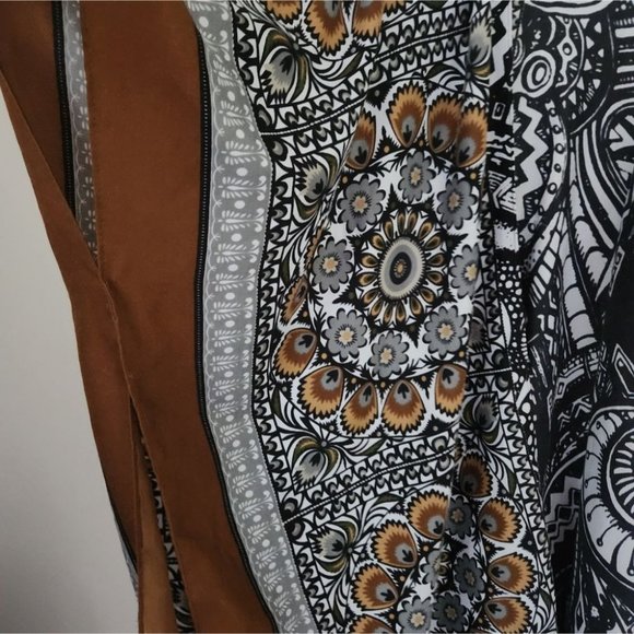 STEVE MADDEN | Floral kimono cardigan shawl brown black OS - Picture 2 of 4